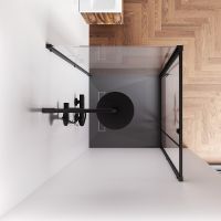 Душевой уголок AM.PM Gem 90х90 W90G-404-9090-BT профиль Черный матовый стекло прозрачное — фото 6, Квадратные душевые уголки