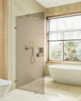 Душевая перегородка Maybah Glass MGD-265-3 790x1950 коннектор стена-стекло Золото стекло бронзовое матовое — фото 2, Душевые перегородки