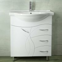 Тумба под раковину Style Line Амелия 75 ЛС-00002281 Белый глянец — фото 5, Тумбы под раковину