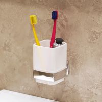 Товар: Стакан для зубных щеток AM.PM Gem A9034300 Хром Белый - фото 6 Стакан для зубных щеток AM.PM Gem A9034300 Хром Белый — фото 6, Мыльницы