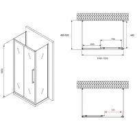 Товар: Душевой уголок Abber Schwarzer Diamant 150x50 AG30150MH-S50M-S50M профиль Хром стекло матовое - фото 5 Душевой уголок Abber Schwarzer Diamant 150x50 AG30150MH-S50M-S50M профиль Хром стекло матовое — фото 5, Прямоугольные душевые уголки