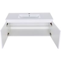 Тумба с раковиной Orange Квадро 100 KV-100TUW+Racl подвесная Белый глянец — фото 4, Тумбы с раковиной