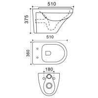 Унитаз Agger AT06100 подвесной с сиденьем Микролифт — фото 2, Подвесные унитазы
