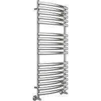 Водяной полотенцесушитель Terminus Капри П17 500х1200 4670078530653 Хром, нижнее подключение, G 1/2" ВР, с комплектом вентилей — фото 1, Водяные полотенцесушители