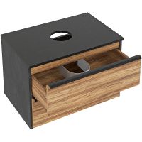 Тумба под раковину Runo Мальта 70 00-00001097 Дуб Черная — фото 2, Тумбы под раковину