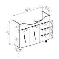 Товар: Тумба под раковину Bellezza Глория 105 4638518080014 с бельевой корзиной Белая - фото 3 Тумба под раковину Bellezza Глория 105 4638518080014 с бельевой корзиной Белая — фото 3, Мебель для ванной