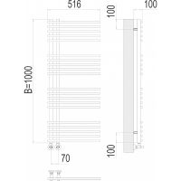 Водяной полотенцесушитель Terminus Астра П20 70х1000 4670078530493 Хром, нижнее подключение, G 1/2" ВР, с комплектом вентилей — фото 5, Водяные полотенцесушители