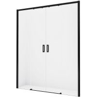 Душевая дверь New Trendy Prime Black 160 D-0343A профиль Черный стекло прозрачное — фото 1, Раздвижные душевые двери