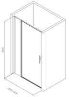 Душевая дверь Allen Brau Priority 160 3.31039.BBA профиль Черный браш стекло прозрачное — фото 21, Распашные душевые двери