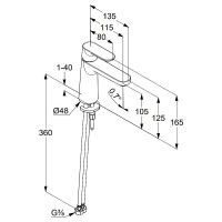 Товар: Смеситель для раковины Kludi Louva 242820575 Хром - фото 2 Смеситель для раковины Kludi Louva 242820575 Хром — фото 2, Смесители