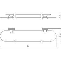 Стеклянная полка Rav Slezak Yukon YUA0900/50CB Хром Белый — фото 2, Полки для ванной и душа