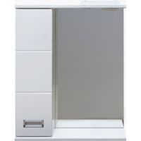 Зеркало со шкафом DIWO Дмитров 60 L СО-Дм04060-011Л с подсветкой Белое — фото 1, Мебель для ванной