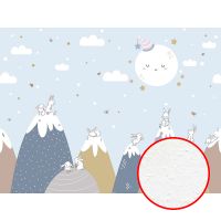 Фреска детская Ortograf Little Friends 34371 Фактура бархат FX Флизелин (4*3) Голубой/Разноцветный, Горы/Животные — фото 1, Фрески