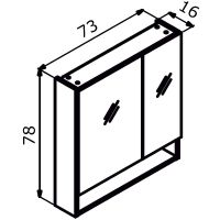 Зеркальный шкаф Orka Knidos 75 3001001 Legnano — фото 2, Мебель для ванной