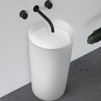 Раковина Abber Stein 45 AS2506-H Белая матовая — фото 1, Раковины напольные