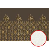 Фреска Ortograf Splendo 31754 Фактура флок FLK Флизелин (4*2,7) Коричневый/Золото, Орнамент — фото 1, Фрески