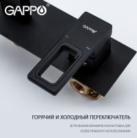 Смеситель для раковины Gappo G17-6 G1017-16 Черный матовый — фото 5, Смесители для раковины