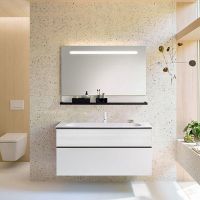 Тумба с раковиной Burgbad Fiumo 120 SFXN122F3956FOT2G0200C0001*1 подвесная Белая глянцевая — фото 3, Мебель для ванной