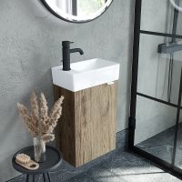 Тумба под раковину Sancos Mini 37 L MN35ECHL подвесная Дуб чарльстон — фото 5, Мебель для ванной