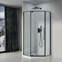 Душевой уголок Black&White Stellar Wind S815 BC 90x90 815900 профиль Черный матовый стекло прозрачное — фото 2, Душевые уголки