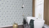 Обои RASCH Garden 330410 Винил на флизелине (0,53*10,05) Белый/Синий, Цветы — фото 5, Обои для стен