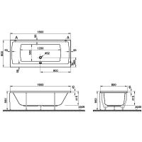 Акриловая ванна Vitra Neon 180x80 52540001000 без гидромассажа — фото 3, Ванны