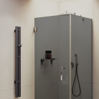 Душевой уголок Maybah Glass MGY-1309-4 1000x1000x1950 на петлях Хром глянцевый стекло графитовое — фото 2, Душевые уголки