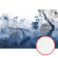 Фреска Ortograf Grafika Natura 31524 Фактура бархат FX Флизелин (4*2,7) Синий, Цветы/Абстракция — фото 1, Фрески