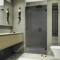 Душевая дверь Maybah Glass MGD-518-6 705x1950 на петлях Черный стекло графитовое матовое — фото 1, Душевые двери в нишу