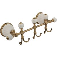 Вешалка для полотенец Migliore Olivia 17432 Бронза Белая — фото 1, Крючки для полотенец