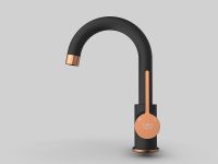 Смеситель для раковины GPD Gildo MTL165-S-R Черный Розовое золото — фото 3, Смесители