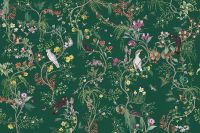 Фреска Ortograf Miracle 33874 Фактура флок FLK Флизелин (4,5*3) Зеленый/Разноцветный, Птицы/Цветы — фото 2, Фрески