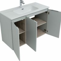 Комплект мебели для ванной Aquanet Алвита New 100 274198 подвесной Серый матовый — фото 8, Мебель для ванной