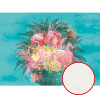 Фреска Ortograf Paradise 32245 Фактура флок FLK Флизелин (3,7*2,7) Голубой/Разноцветный, Цветы — фото 1, Фрески