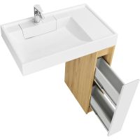 Тумба под раковину Aquaton Лондри 80 1A267101LH0C0 Дуб Сантана без фасада — фото 6, Тумбы под раковину