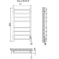 Электрический полотенцесушитель Ника Way-2 80/40 Хром — фото 2, Электрические полотенцесушители