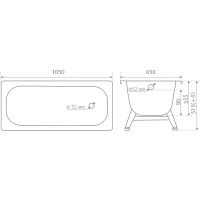 Товар: Стальная ванна ВИЗ Antica A-10901 105х65 без антискользящего покрытия - фото 3 Стальная ванна ВИЗ Antica A-10901 105х65 без антискользящего покрытия — фото 3, Ванны