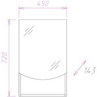 Зеркальный шкаф Onika Селена 45.00 R 204505 Бодега светлый — фото 3, Зеркальные шкафы в ванную