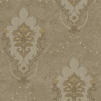 Обои Roberto Borzagi Queen I 90104-5 Винил на флизелине (1,06*10,05) Коричневый, Дамаск — фото 1, Обои для стен