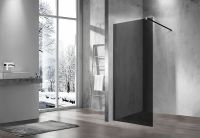 Душевая перегородка Vincea Walk-In 110 VSW-1H110CGB профиль Черный стекло тонированное — фото 3, Душевые перегородки