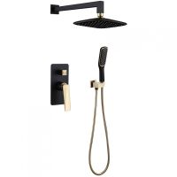 Душевая система Boheme Venturo 384-B Черная Золото — фото 1, Душевое оборудование. Душевая программа