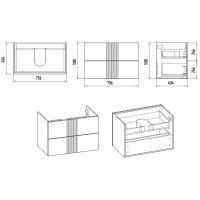 Тумба с раковиной Brevita Vega 80 УТ000022676 подвесная Зеленая матовая Золото — фото 8, Мебель для ванной