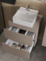 Тумба с раковиной Orange Line 60 Li-60TuLMDF+B04-405W подвесная Латте матовый — фото 4, Мебель для ванной