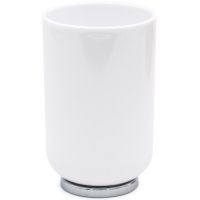 Стакан для зубных щеток Ridder Alba 2015101 Хром Белый — фото 1, Стаканы для зубных щеток