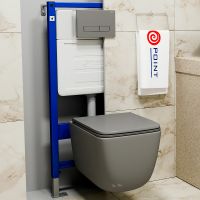 Унитаз Point Меркурий подвесной Графит матовый с сиденьем Микролифт арт-PN41831GM — фото 9, Подвесные унитазы