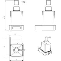 Дозатор для жидкого мыла Boheme Q 10957-GM Сталь — фото 2, Дозаторы