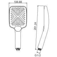 Ручной душ Splenka S450.52.06 Черный матовый — фото 3, Лейки для душа