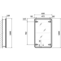 Зеркальный шкаф Raval Morelle 60 Mrl.03.60/A/RL с подсветкой Антрацит — фото 5, Зеркальные шкафы в ванную