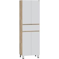 Шкаф пенал СанТа Марс 60 700415 Белый Янтарное дерево — фото 1, Пеналы для ванной комнаты