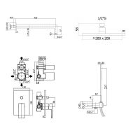Душевая система Paffoni Elle KITEL015NO/M Черная матовая — фото 7, Встраиваемые душевые комплекты